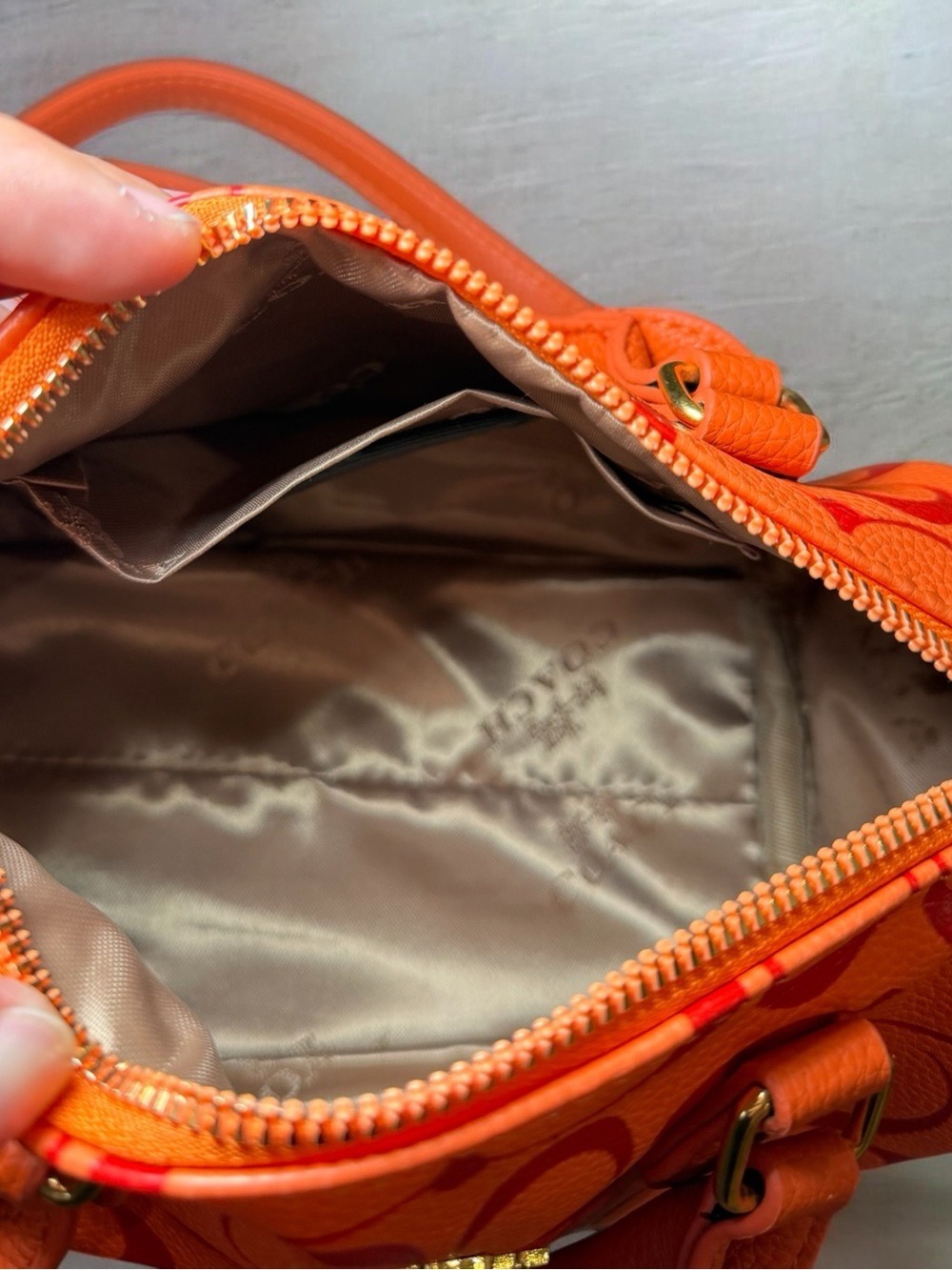 Coach Rowan Mini Bright Orange Signature Mini Satchel - Picture 7 of 8